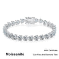 Moissanite Tennis Bracelet 3mm 4mm 5mm 3 Claw Lab Diamond Bracelet Chain s925 Sterling Silver Bracelets for Women Man