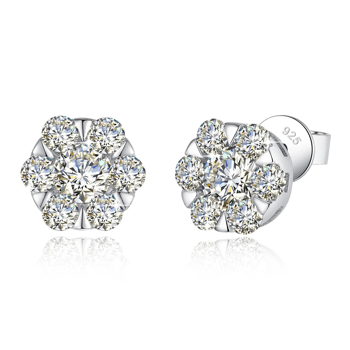 Yellow Gold Flower Moissanite Earrings Trending Jewelry