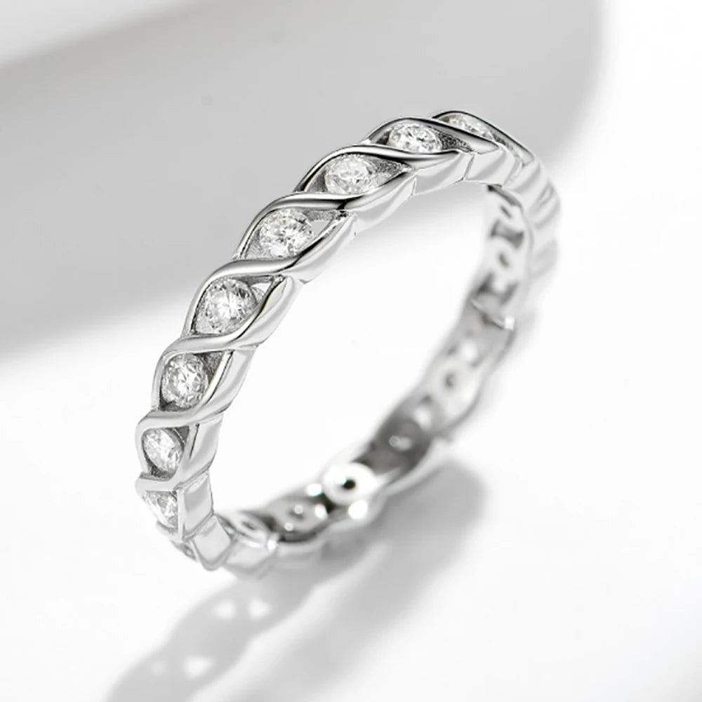 Moissanite Rings for Women Men S925 Sterling Silver Plated 18K 2mm D Color