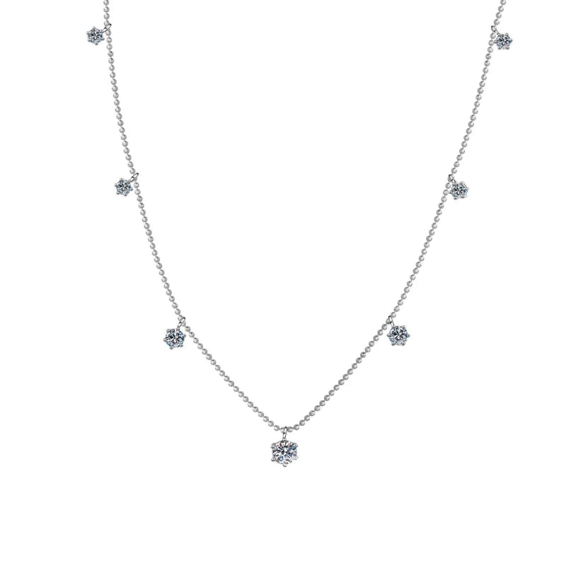 Girl Valentine's Day Necklaces 3.2CT Moissanite Diamond18K White Gold  Women Wedding PT950 Platinum Birthday Gift