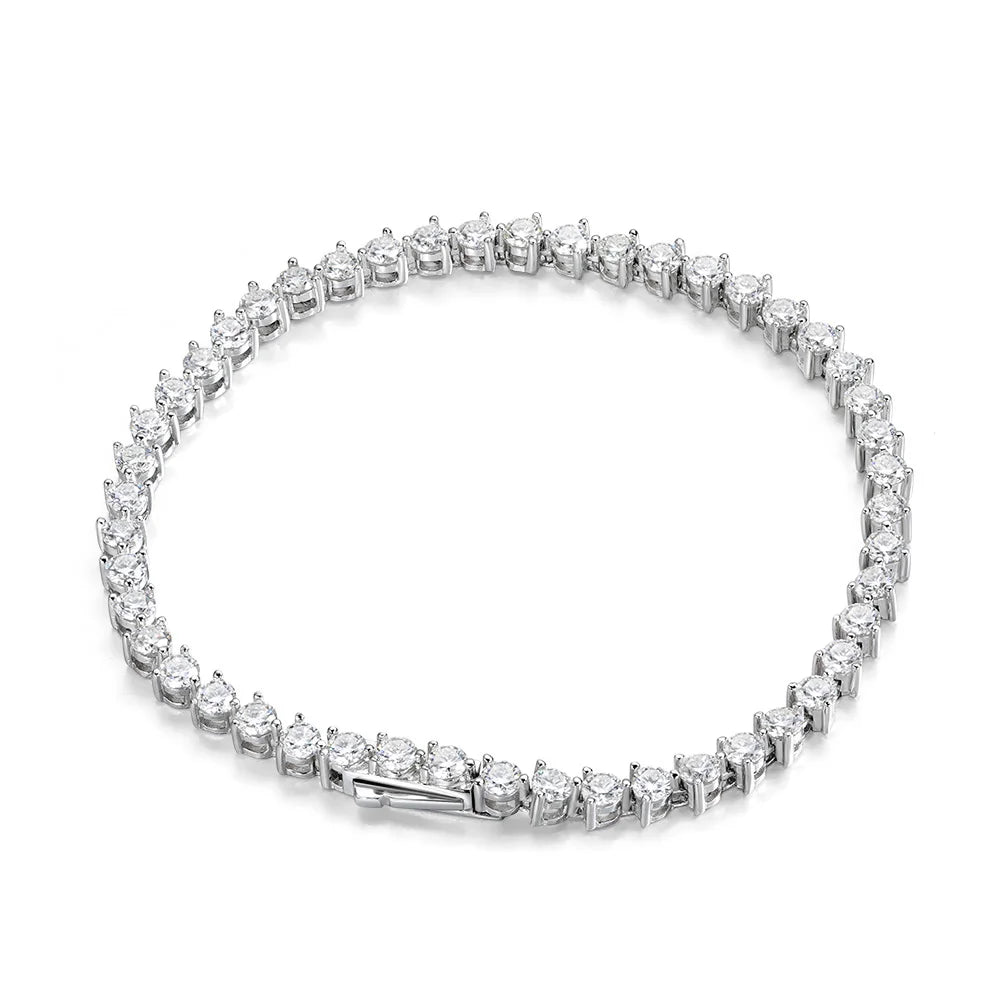 Tennis Bracelet 3 Claw Moissanite 3mm GRA Certified Diamond Bracelet Chain s925 Sterling Silver Bracelets for Women Man