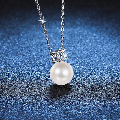 Freshwater Pearl Moissanite Necklace