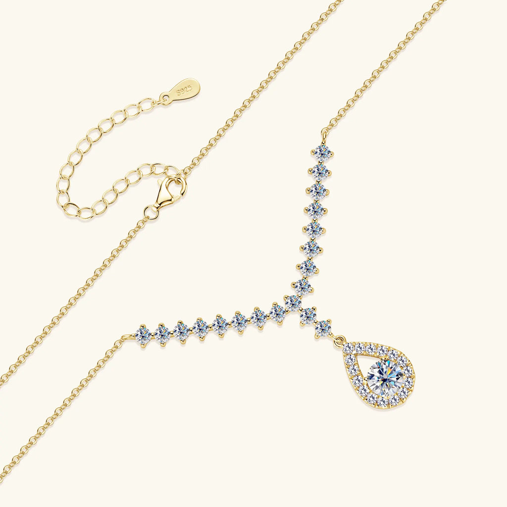 Moissanite Necklaces for Women 3.38CT 100% Real Silver Chain 925 Pandant Lab Diamond Luxury Wedding Party Jewelry