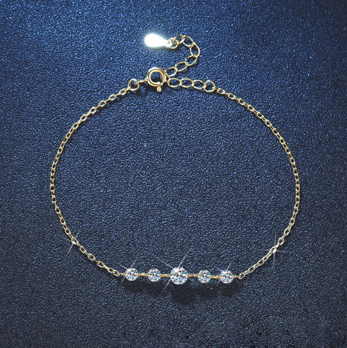 4mm 3mm Moissanite Bracelets for Women 925 Sterling Silver Plated 18K Gold Bracelet Adjustable Chain Jewelry Gift