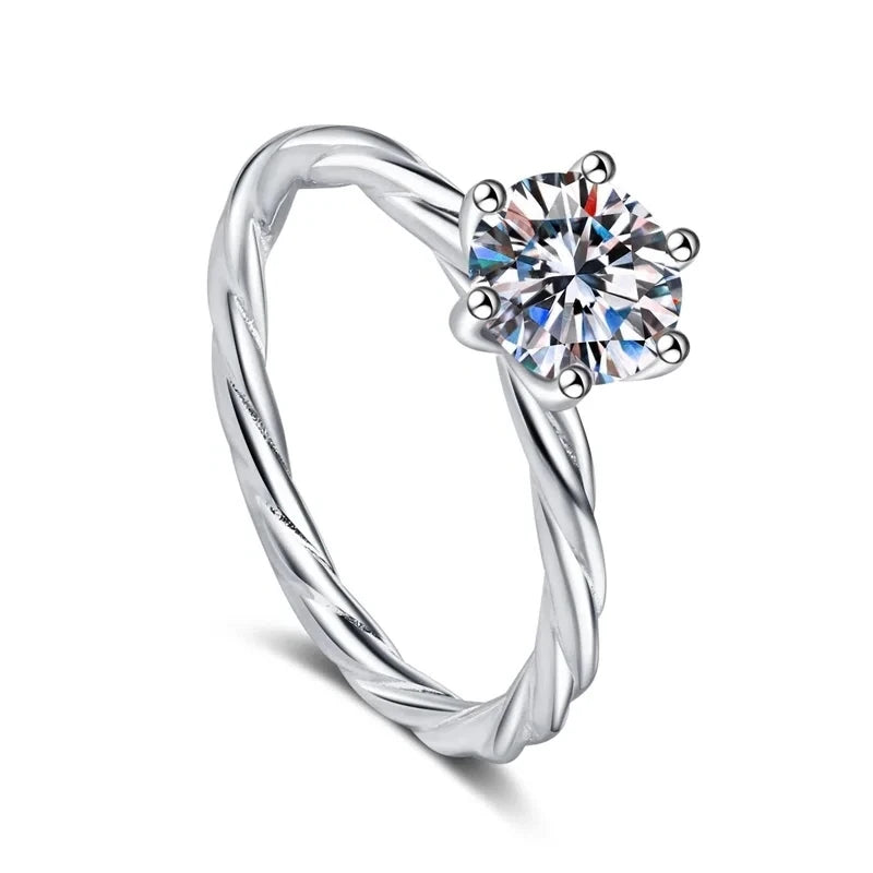 PT950 Platinum Moissanite 1Carat Diamond Ring