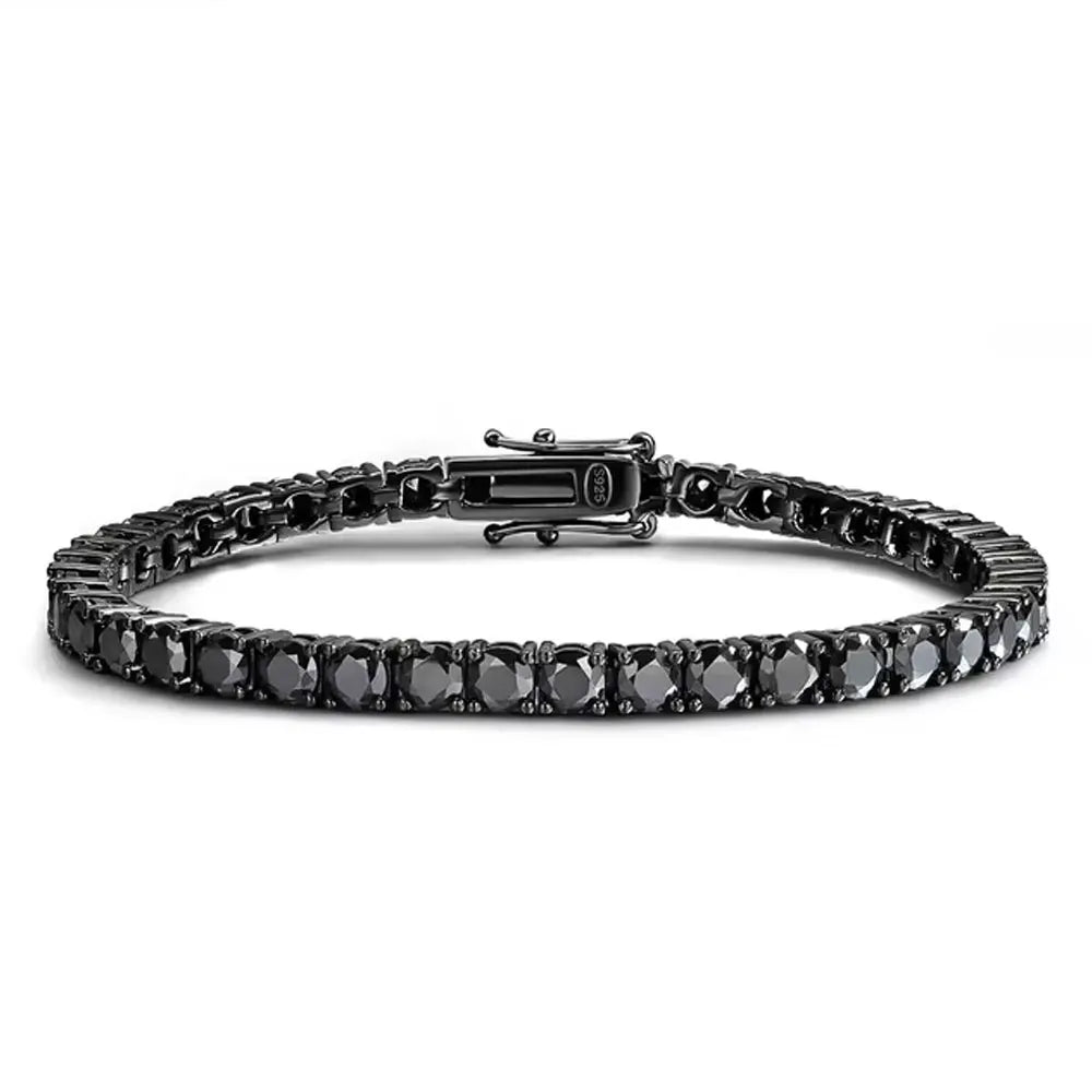 Tennis Bracelet Full Diamond GRA 925 Sterling Silver Plated 18k Hiphop Bracelets for Women Man 3mm 4mm Black Moissanite