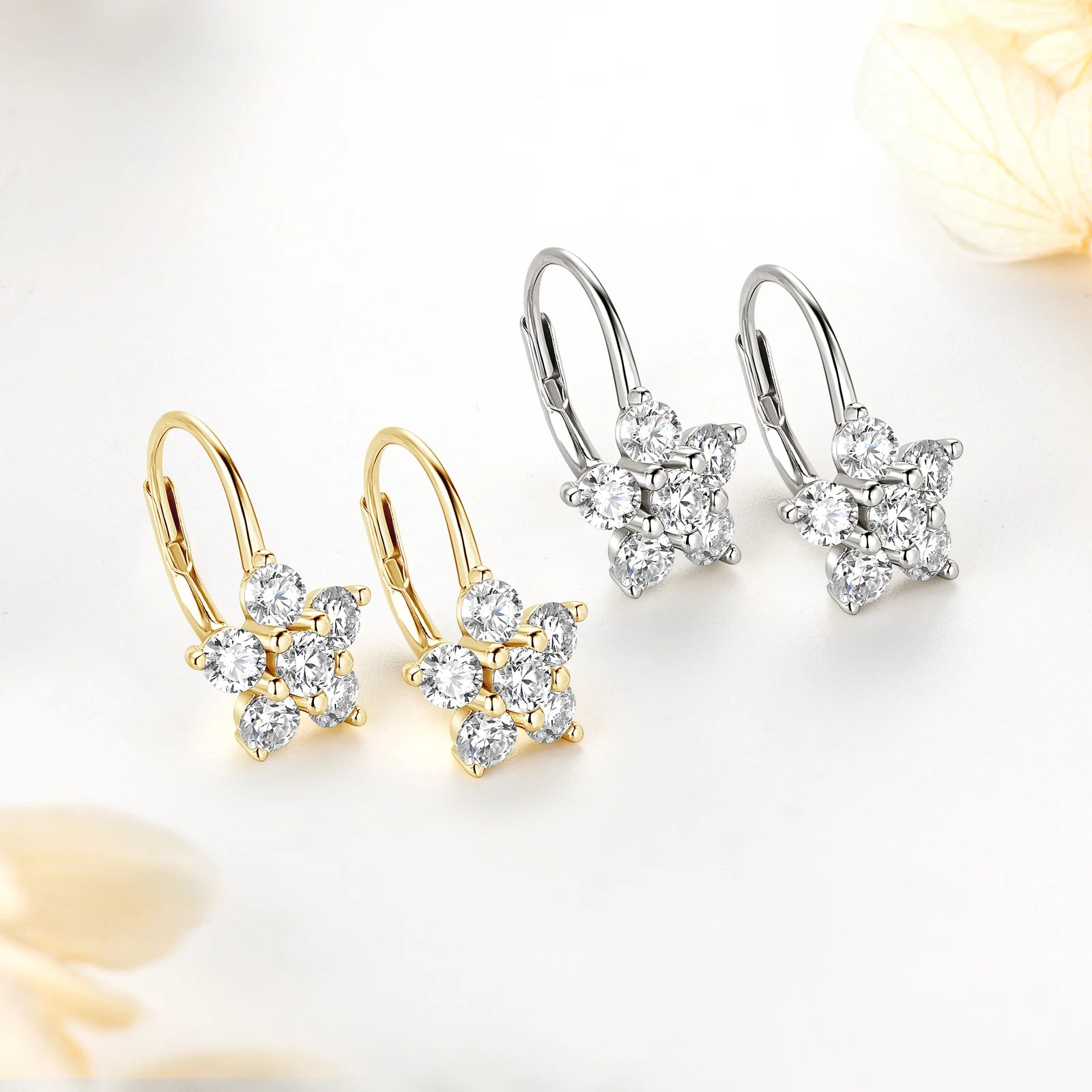 Original 925 Sterling Silver Earrings 3mm Moissanite Hoop Earring