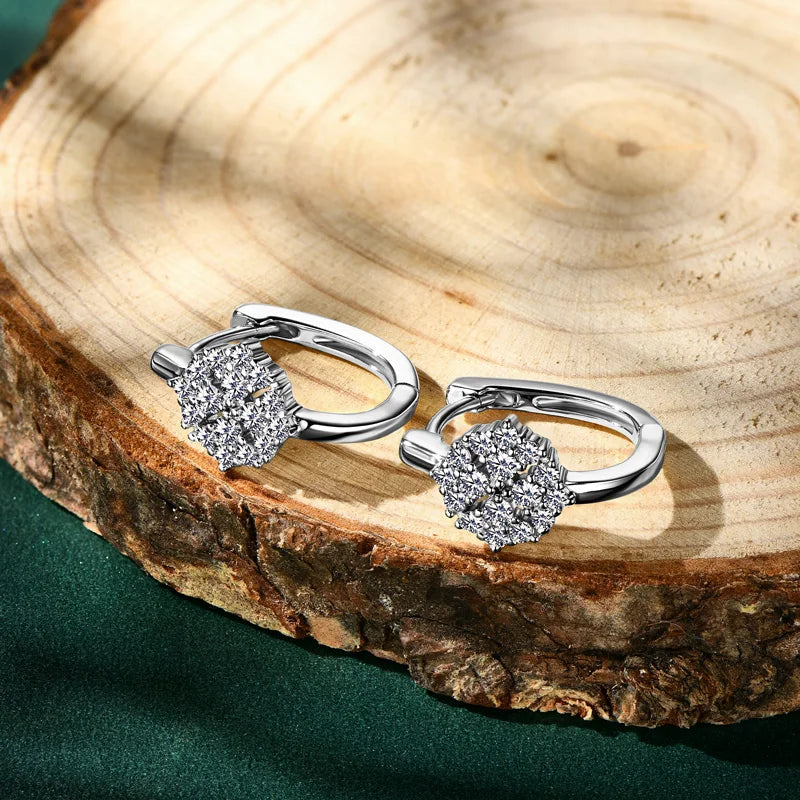Moissanite Earring 925 Sterling Silver Hoop Earrings