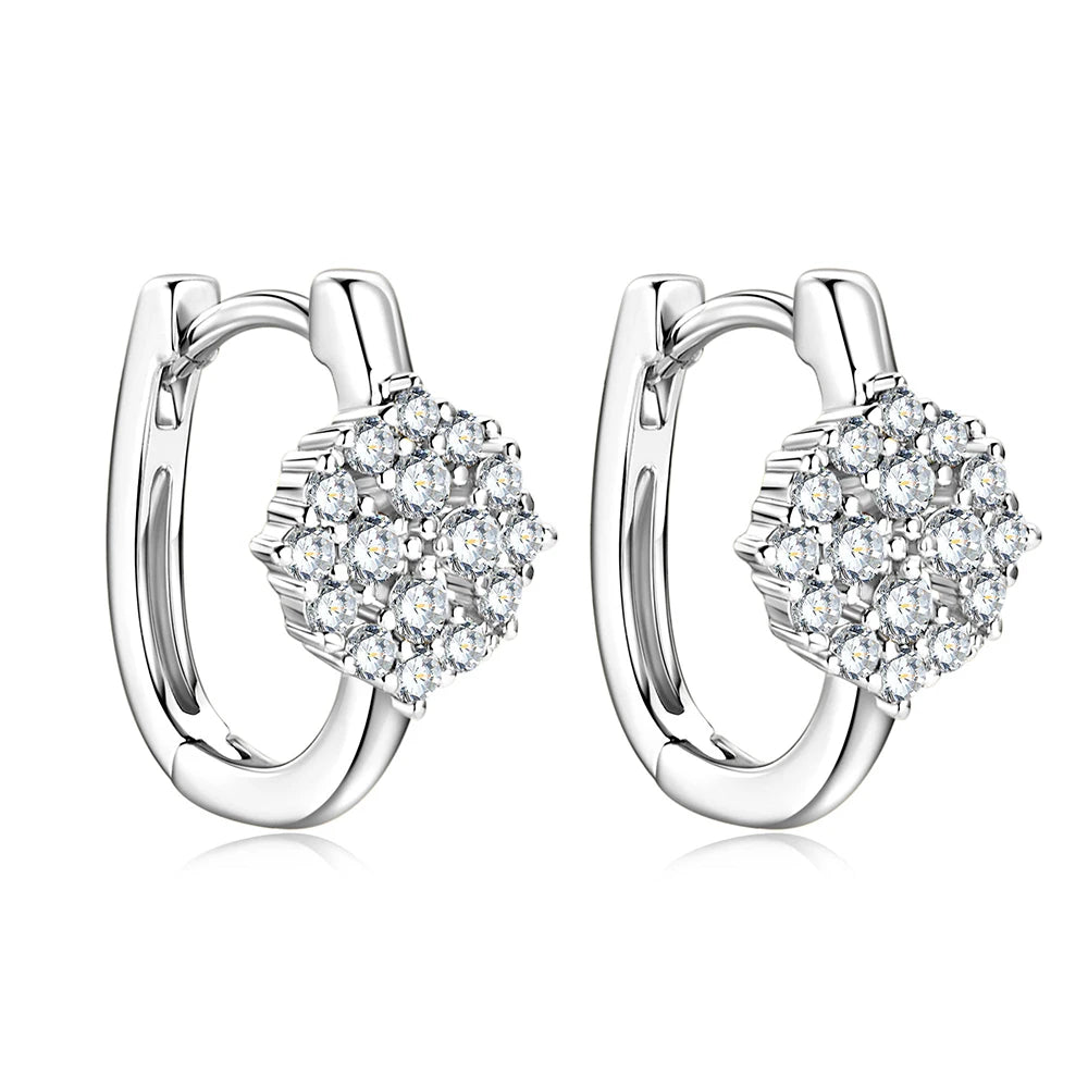 Hoop Earrings for Women 18K Real Gold Plated 925 Sterling Silver Hypoallergenic Earring Certified All Moissanite