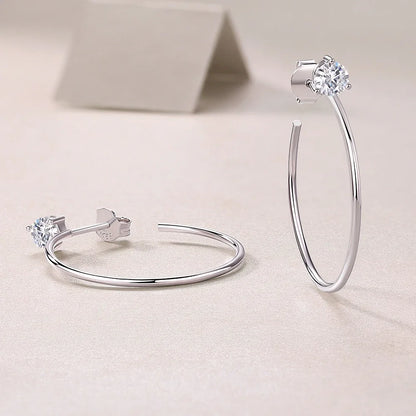 Moissanite Diamond Hoop Earrings