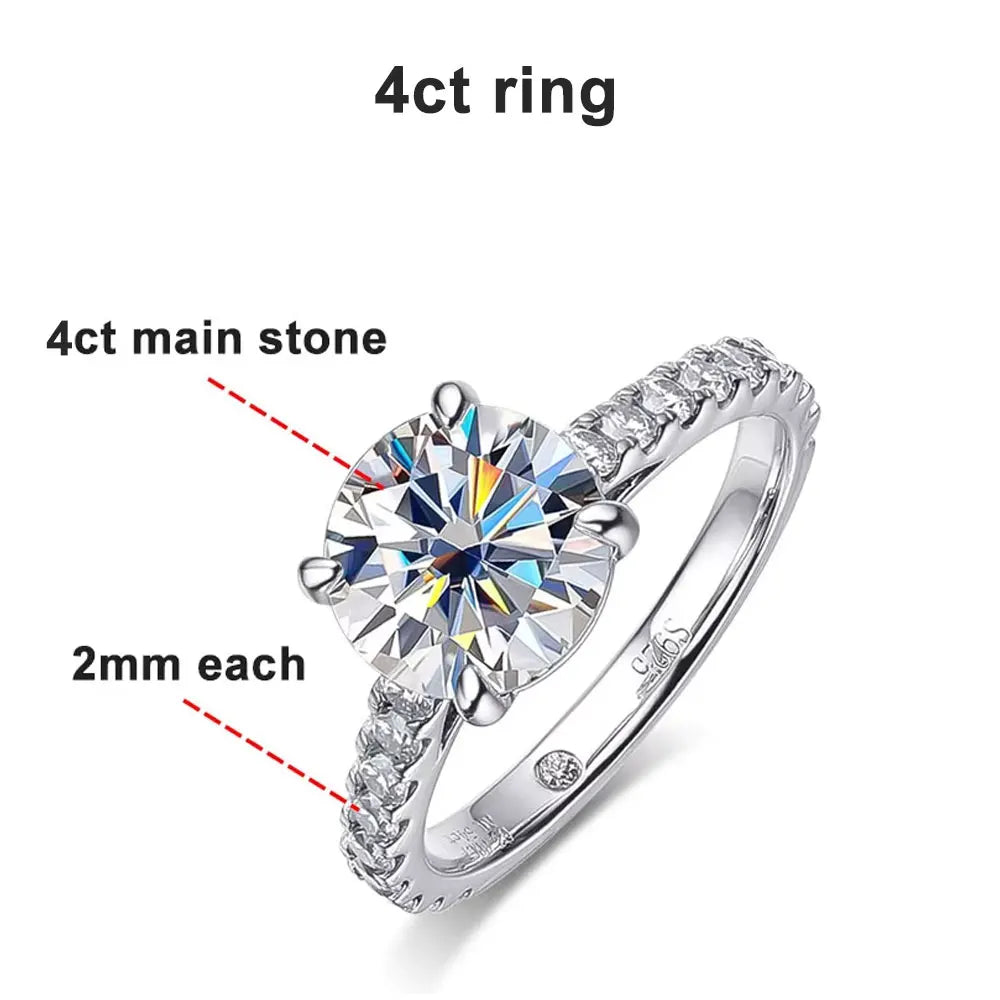 D VVS1 Moissanite Bridal Set - S925 Sterling Silver 4.2ct