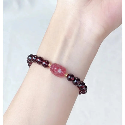 Natural Pomegranate Color Bracelet