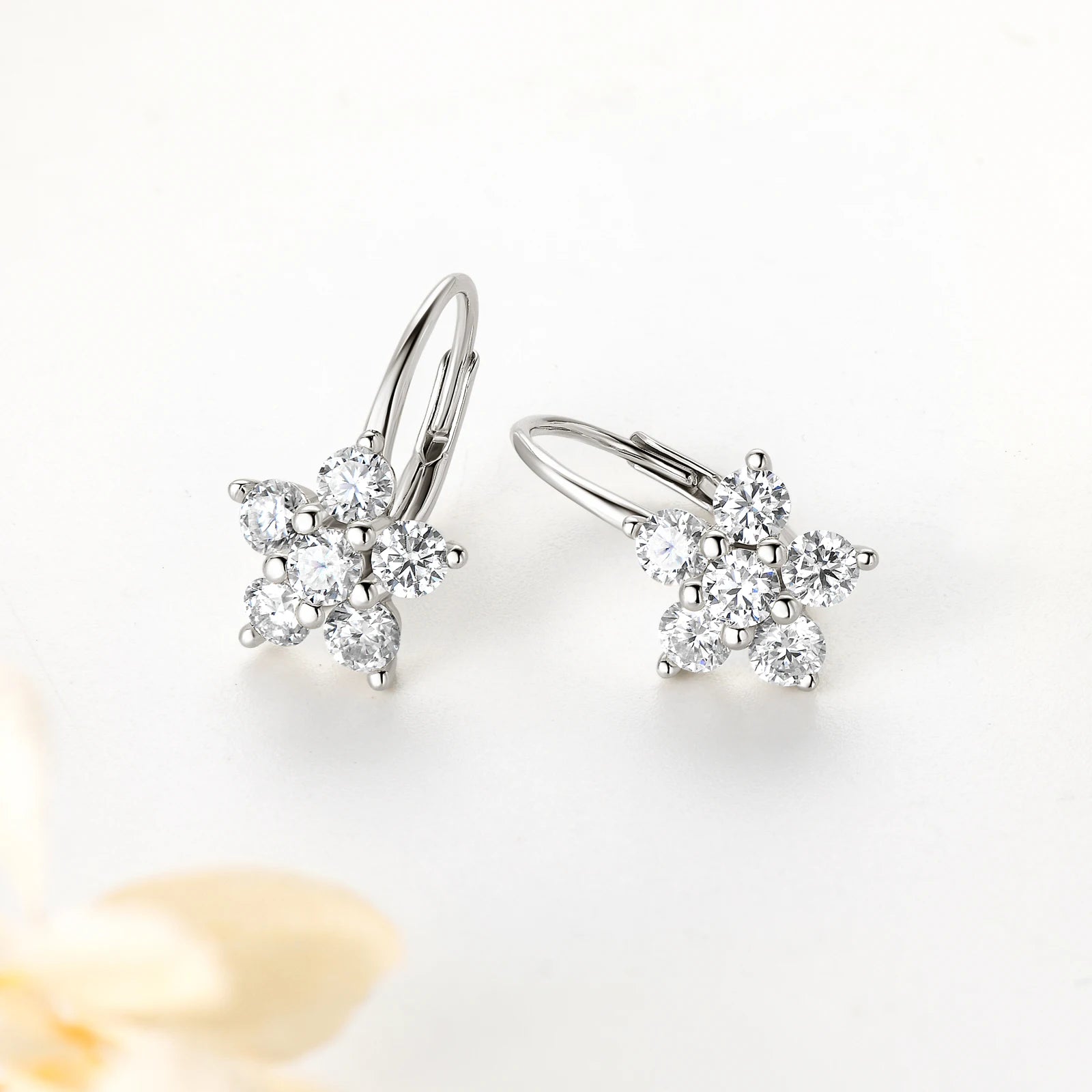 Original 925 Sterling Silver Earrings 3mm Moissanite Hoop Earring