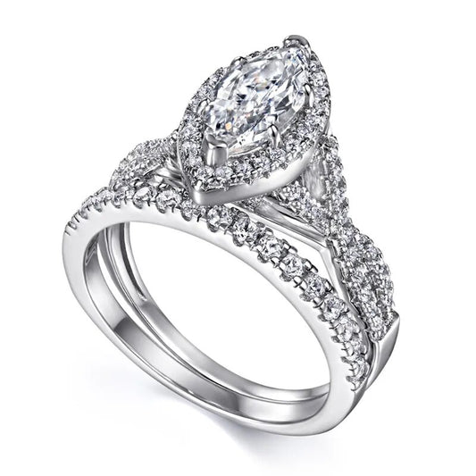 1 Carat D Color Moissanite Ring Set