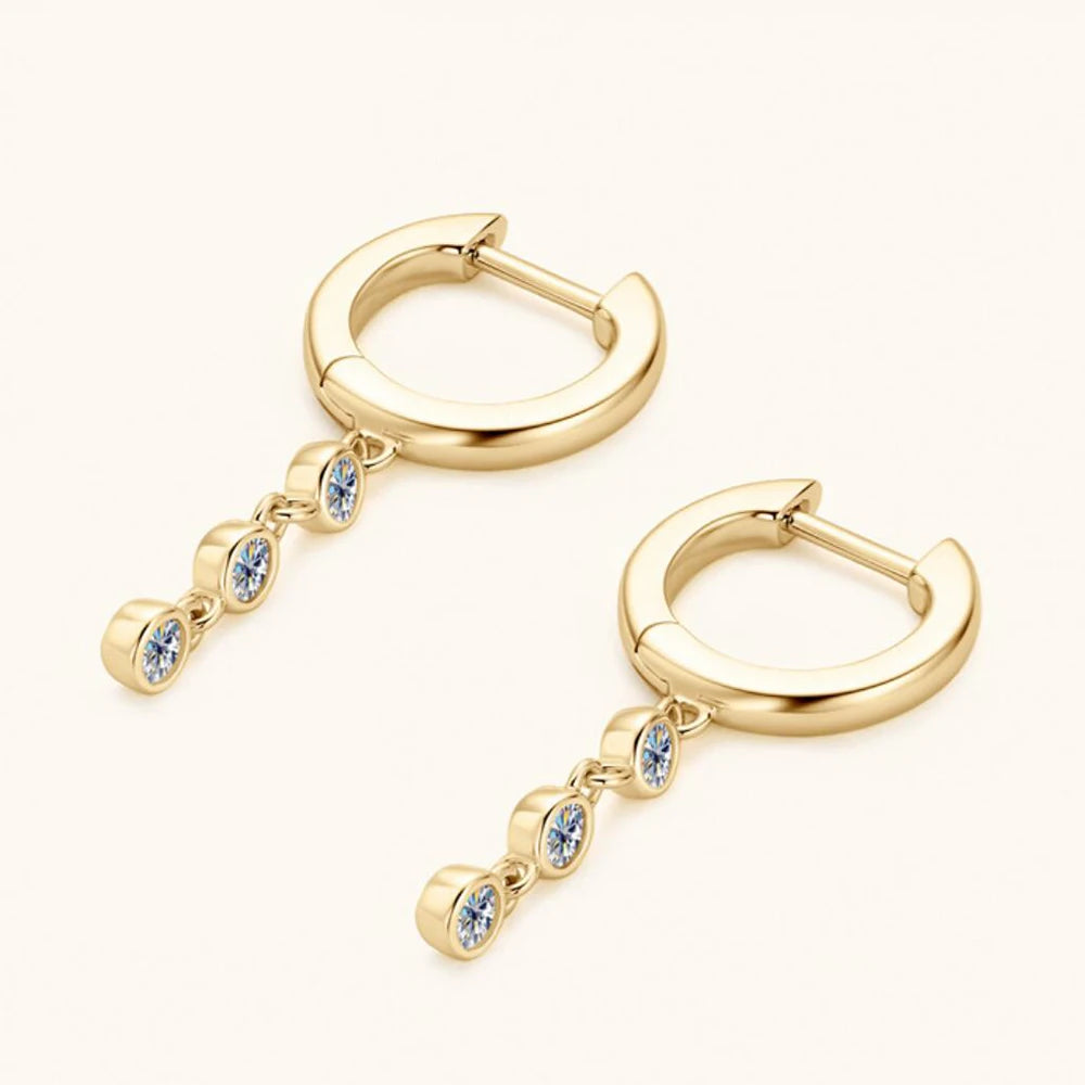 Long Tassel Drop Earrings Original 925 Sterling Silver 18K Yellow Gold Plated 6 Stone Moissanite Earring for Women Fine Jewelry