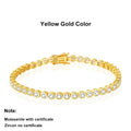 Moissanite Tennis Bracelet 2mm S925 Sterling Silver with Gold Plated Bracelets for Women Luxury Jewelry Chains