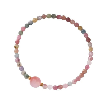 Colorful Beads Tourmaline Agate Beaded Women Bracelet