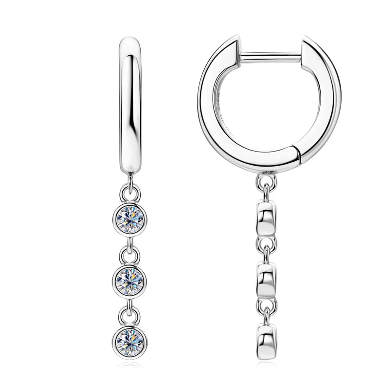 Exquisite Long Chain Tassel Earrings 925 Sterling Silver