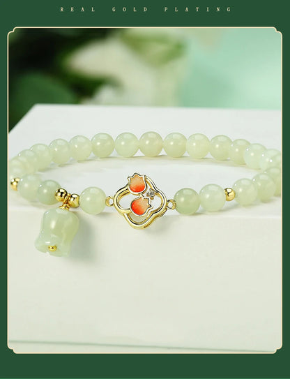 Pearl Natural Green Crystal Bracelet Good Luck Gift Women's