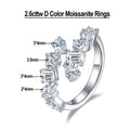 2.6cttw Special Shape Cut D Color Moissanite Rings for Women S925 Sterling Silver Plated 18K
