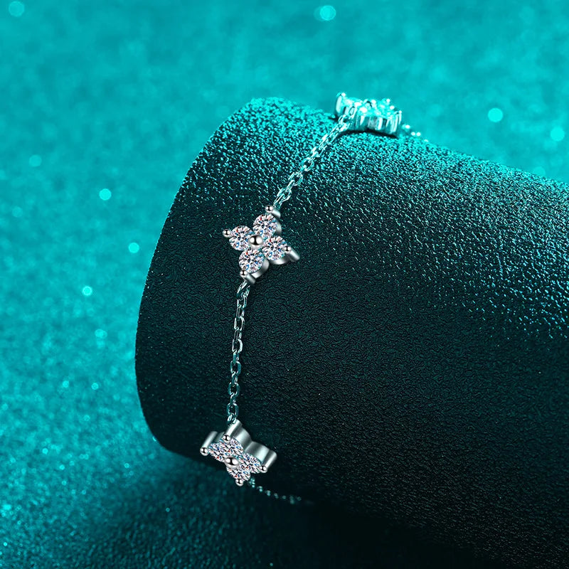 Smyoue 3mm 2cttw GRA Certified Moissanite Bracelets for Women Sparkling Luxury Chain Sterling Silver 925 Jewelry Birthday Gift