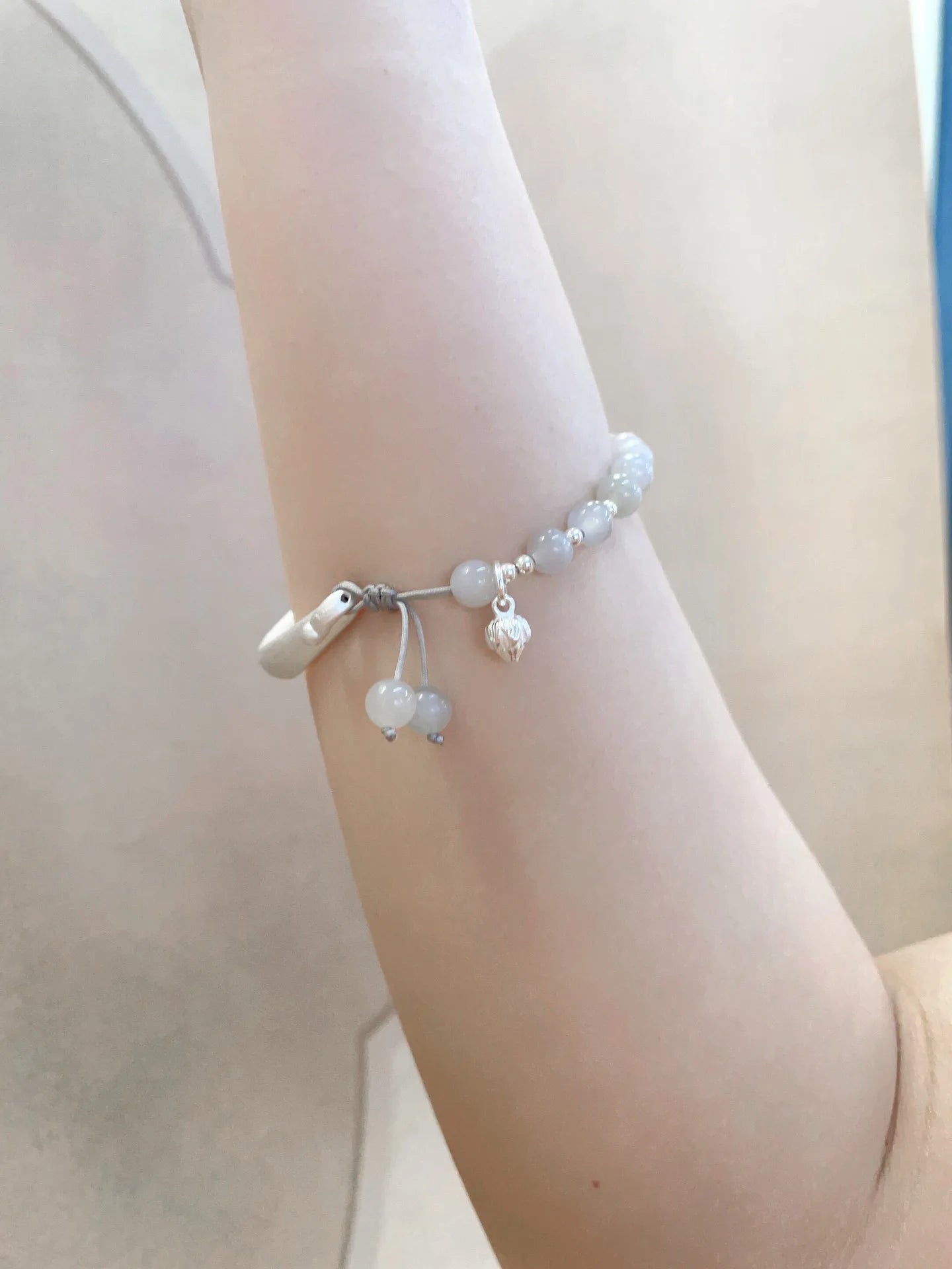 Shiny Crystal Bracelets Lotus Pendant Bangles