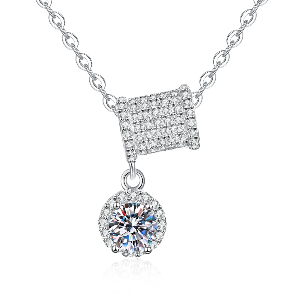 moissanite PT950 necklace light luxury small waist platinum necklace female niche collarbone chain pendant