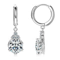 Moissanite Drop Earrings For Women Sparkling Lab Diamond 1CT 2CT 18K Gold Plated 925 Sterling Silver Dangle Earring
