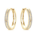 14K Gold Plated Hoop Earrings for Women Real S925 Sterling Silver Moissanite Diamond Earrings Trend Fine Jewelry Gift