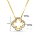 1.5mm D Color Moissanite Four Leaf Clover Pendant 925 Sterling Silver Necklace