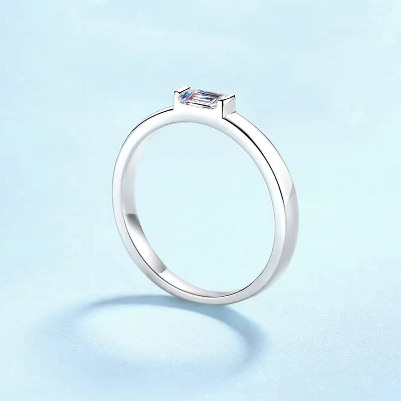 Daughter Birthday Gift 18K White Gold Women Wedding Band 0.5CT Moissanite Diamond Girl PT950 Platinum Rings Lady Valentine's Day