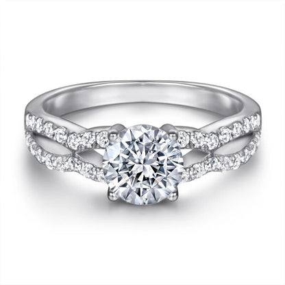 1 Carat D Color Moissanite Engagement Ring Set