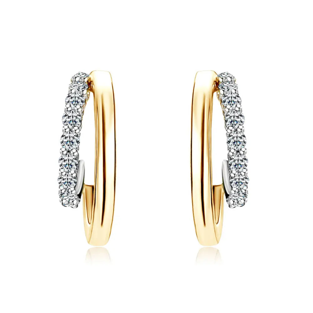 Moissanite Huggie Earrings | D VVS1 Silver & 18K Gold