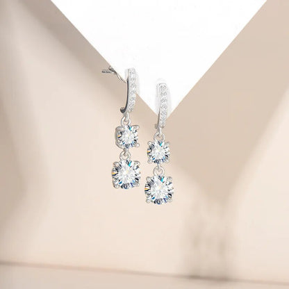 3ct Moissanite Drop Earrings