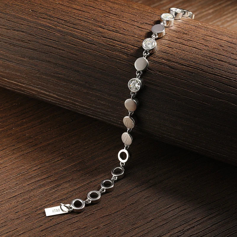 All Moissanite Tennis Bracelet 4mm 2.4ct Lab Diamond  925 Sterling Sliver D VVS