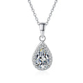 Women Wedding 18K White Gold Necklaces 1CT VVS D Color Moissanite Diamond PT950 Platinum Pendant Girl Birthday Gift Fine Jewelry