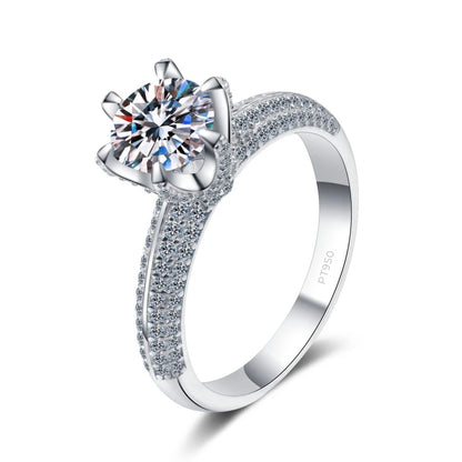 PT950 Platinum Moissanite Lover Wedding Rings