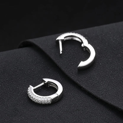 Full Moissanite Hoop Earring Stud Ear