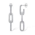 18k Plated All Moissanite Earrings 925 Sterling Silver Paperclip Link Drop Dangle Earrings for Women Trendy Jewelry