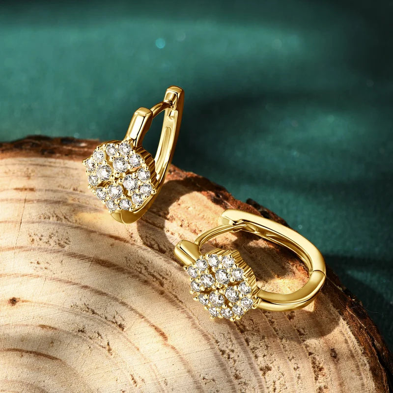 Moissanite Earring 925 Sterling Silver Hoop Earrings