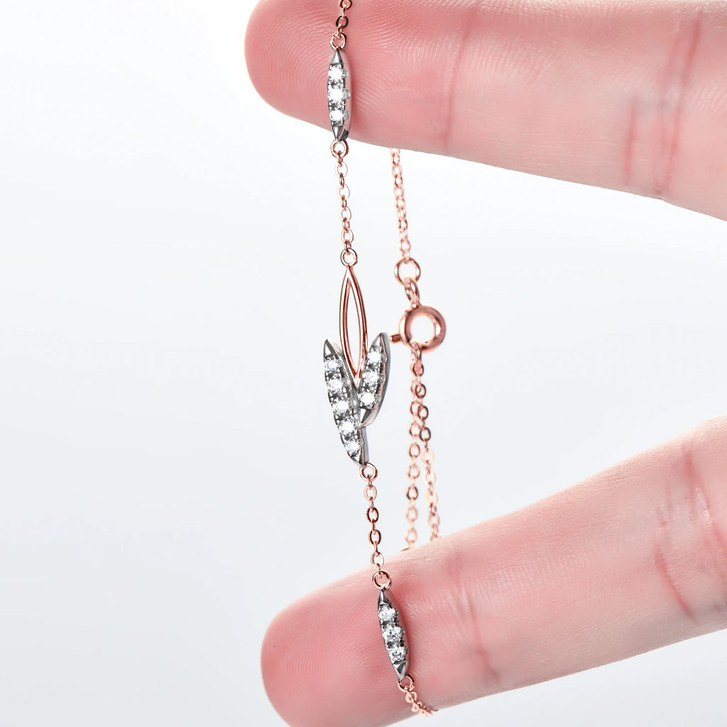 Original 925 Silver Plated 18k Gold Moissanite Bracelet for Women Girl Friendship Bracelets Charms Exquisite Jewelry Gifts