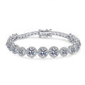 D Color Moissanite Tennis Bracelet 925 Sterling Silver with White Gold Plated Shiny Bracelets Chian for Women