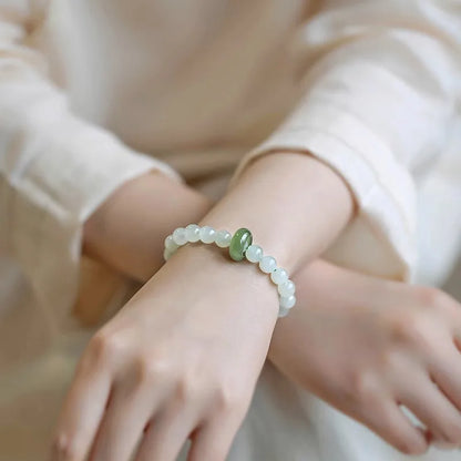 Hotan Retro Bracelet Female Lake Green