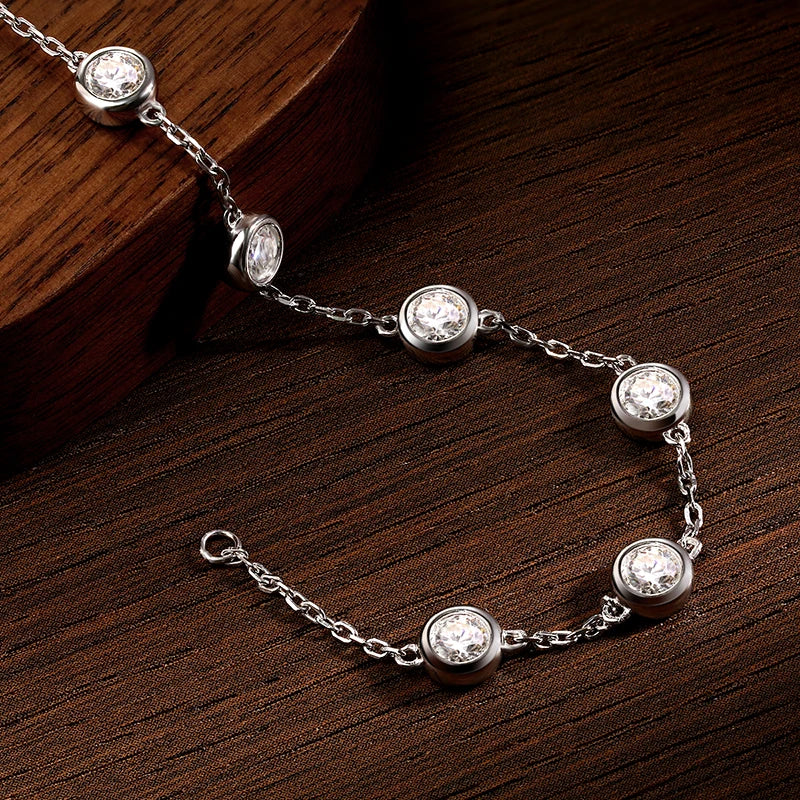 All Moissanite Tennis Bracelet 4mm 2.4ct Lab Diamond  925 Sterling Sliver D VVS