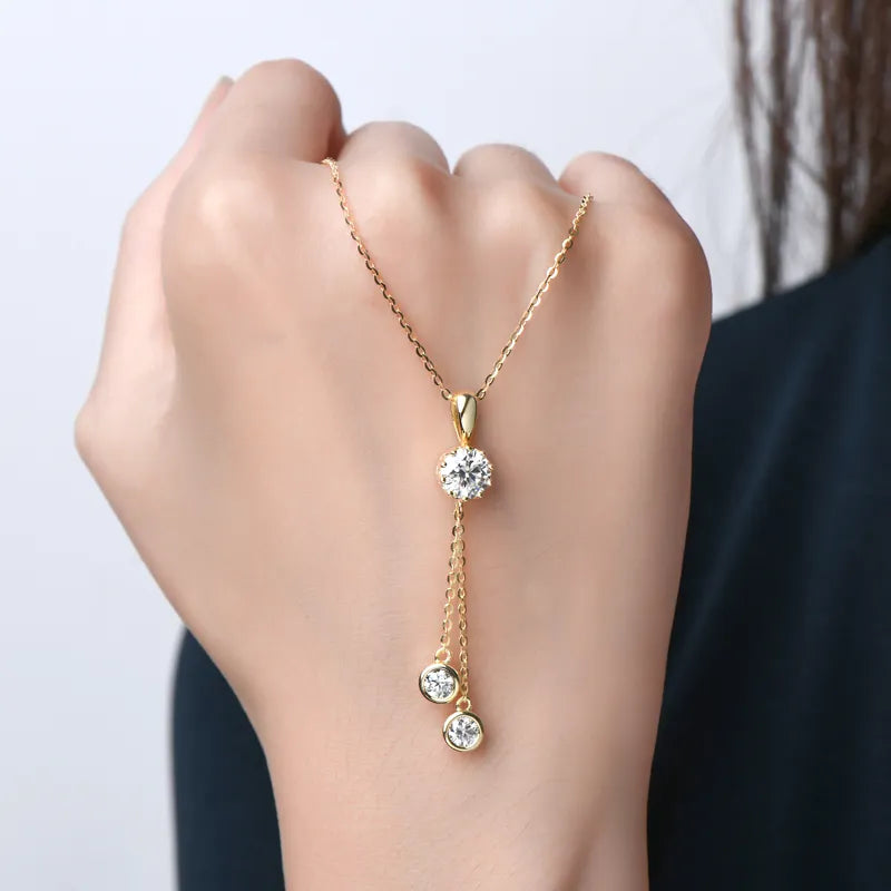 Drop Pendant Moissanite Necklace