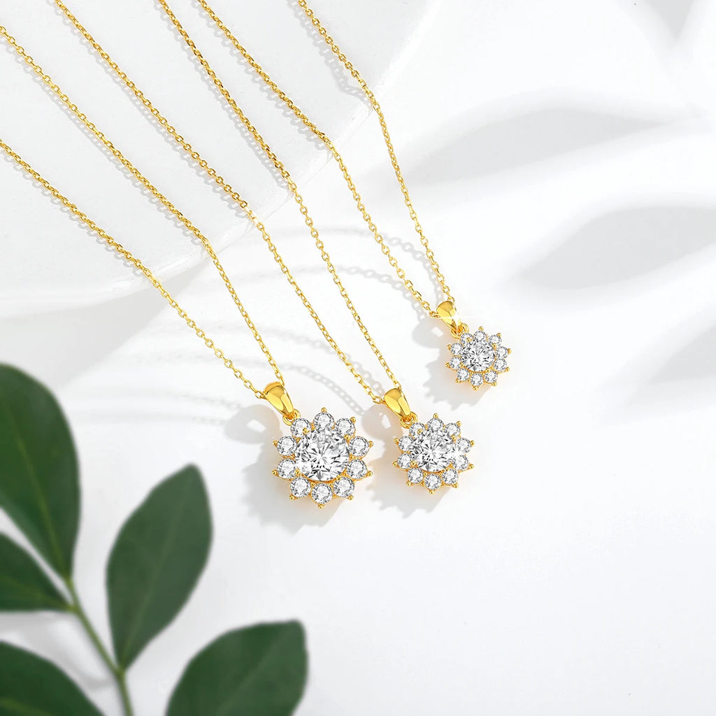1ct Moissanite Necklace 18k Gold 100% With Certificate