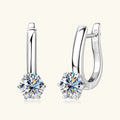18K Gold Plated Moissanite Earrings 925 Silver Earring Original Certified 6.5mm Diamond Hoop Ear Clips for Women Jewelry Gift
