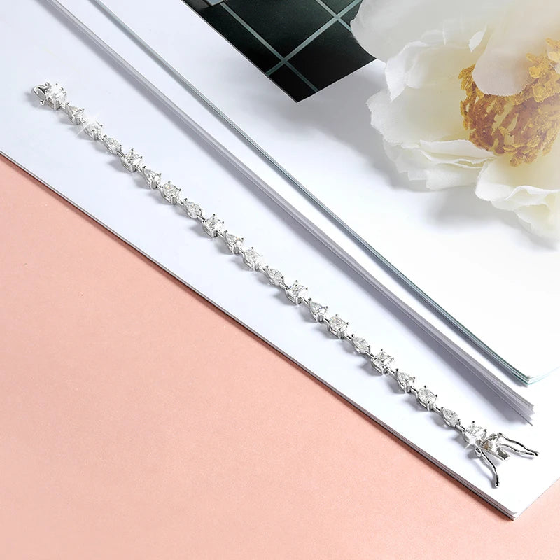 Smyoue GRA Certified D Color Moissanite Tennis Bracelet for Women Men 100% 925 Sterling Silver Chain Couple Jewelry Christmas