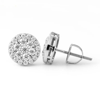 Moissanita Diamond Circle Ear Studs