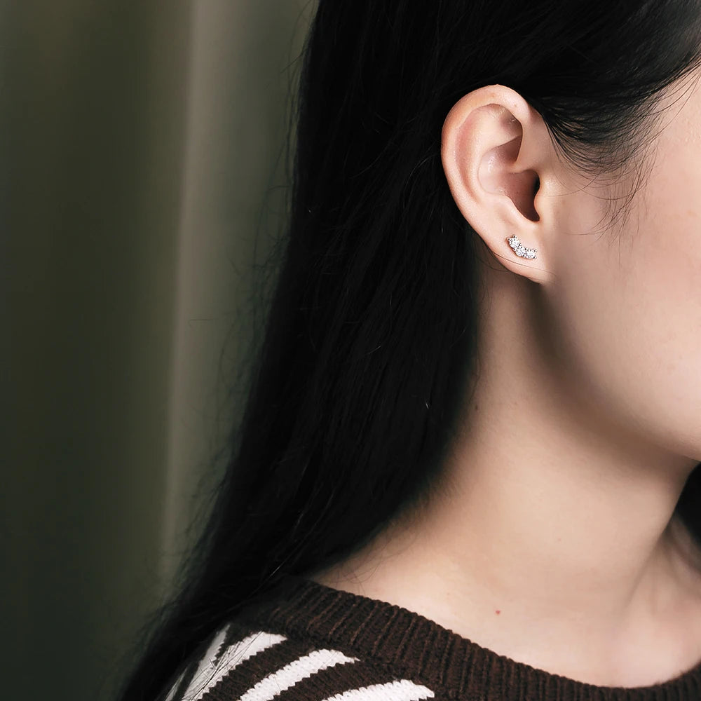 D VVS1 Moissanite Stud Earrings | S925 Silver 18K Plated